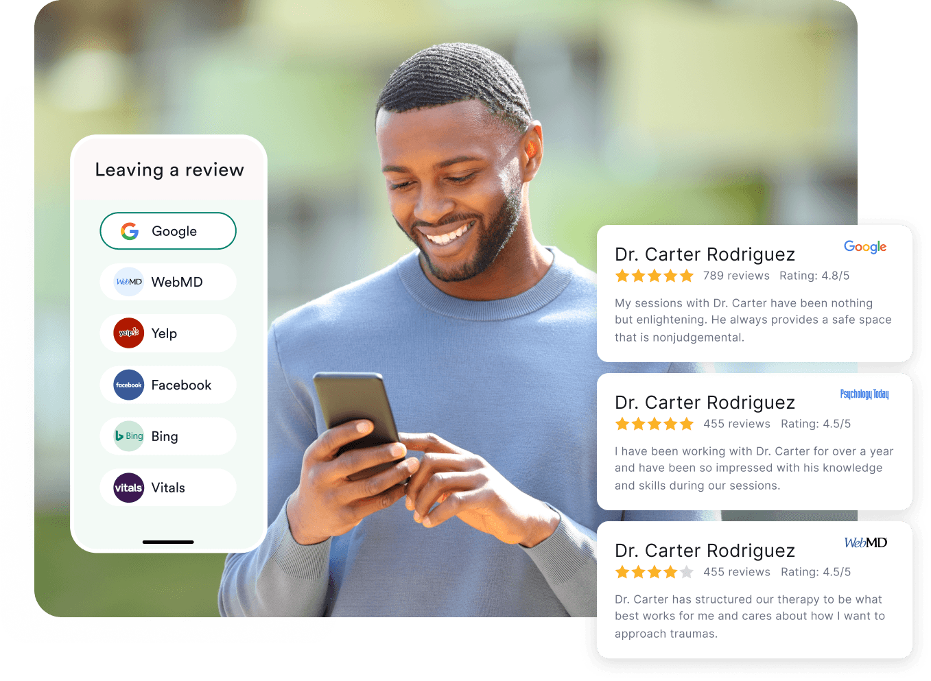 Collect reviews from multiple platforms